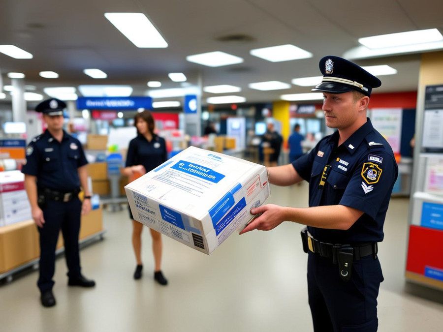 澳洲海關(guān)人員在對快遞包裹進(jìn)行檢查