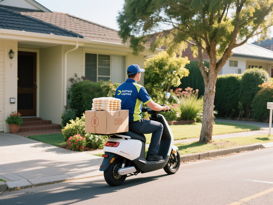 快遞人員正在澳洲派送快件 快遞人員正在澳洲派送快件